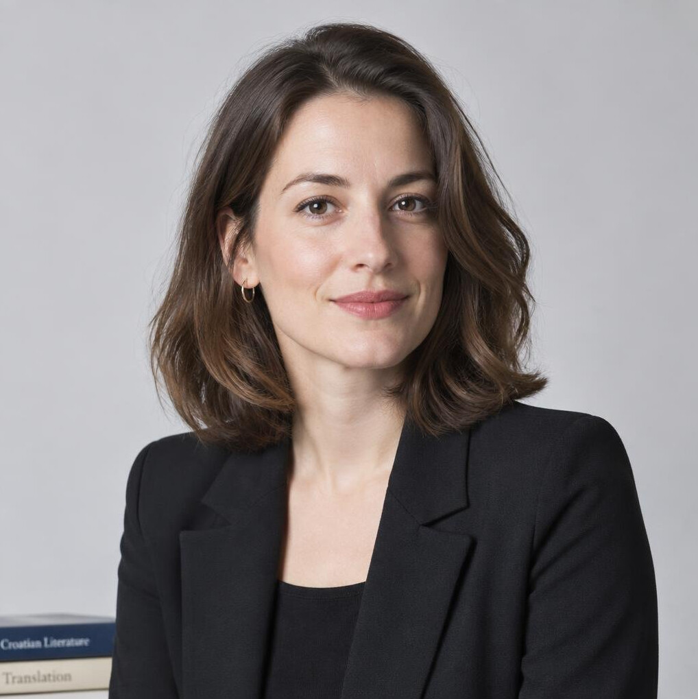 Studio portrait of a Croatian female translator in her thirties