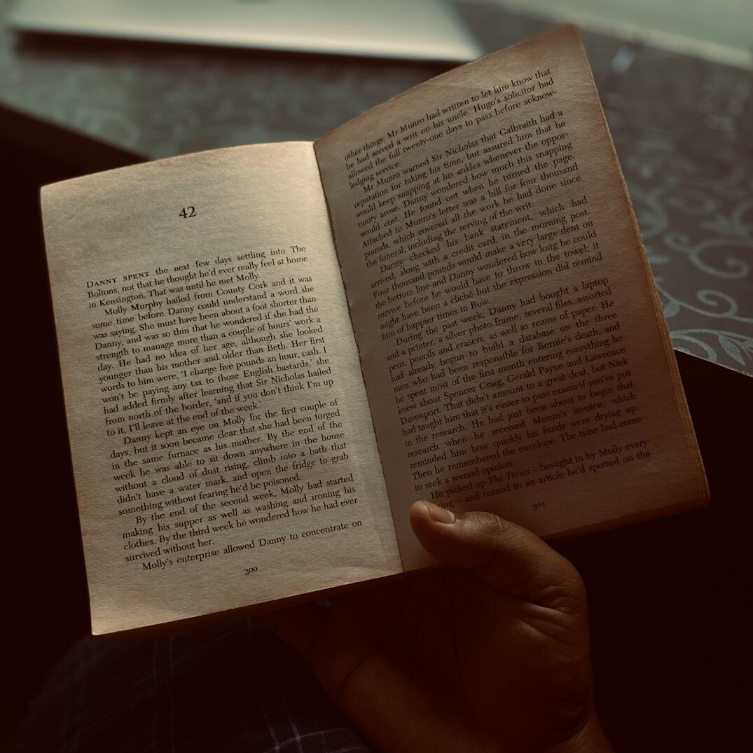 suspenseful book pages